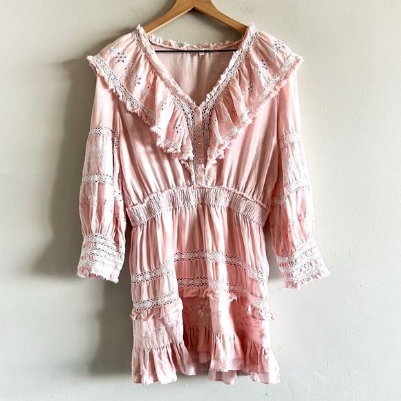 LoveShackFancy Deacon Dress | Dusty Pink | Size Large - Picture 3 of 16